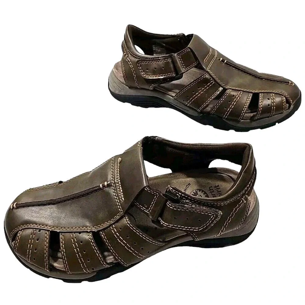 Earth Spirit Men's Sandals Jacob 2 Brown Arch Support Size 8.
